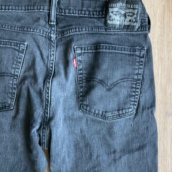 Men's Levi Jeans gray faded black 514 taper leg jeans Y2K 36x32 - Picture 11 of 16